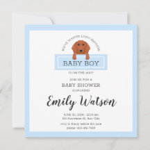 Postkort för inbjudan till Dachshund Baby Shower