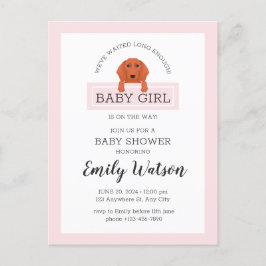Postkort för inbjudan till Dachshund Baby Shower Vykort