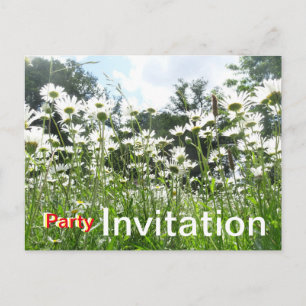Postkort för inbjudan till daisy Flowers Party-gru