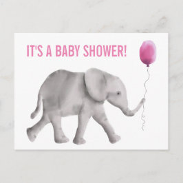 Postkort för inbjudan till Elephant Baby Shower, R Vykort