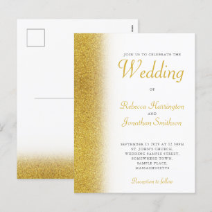 Postkort för inbjudan till guld Glitter Elegant br
