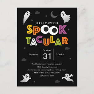 Postkort för inbjudan till Spooktacular Halloween