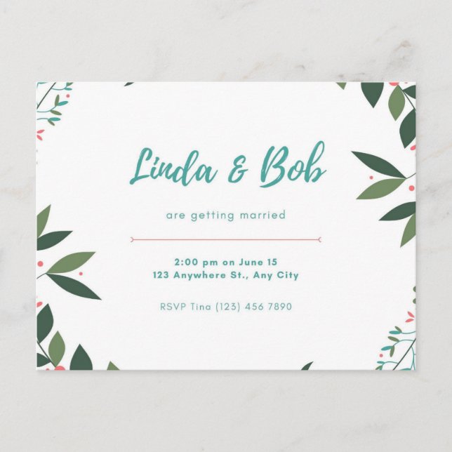 Postkort för inbjudan vykort (Framsida)