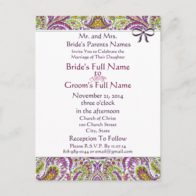 Postkort för inbjudningar till billigt (Framsida)