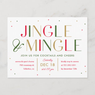 Postkort för jingle och Mingle jul Party Inbjudan