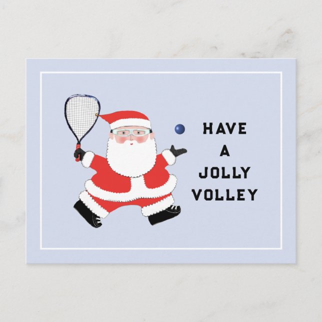 Postkort för julgranar i Helgdag Racquetball Helg Vykort (Framsida)