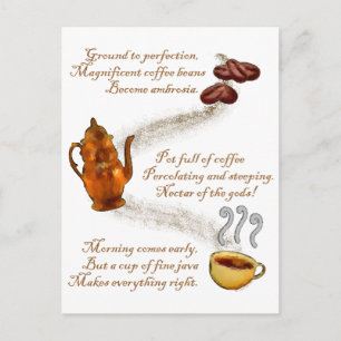 Postkort för kaffe Haiku Vykort