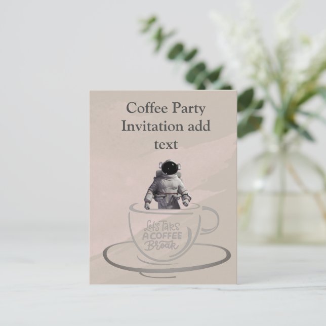 Postkort för kaffepartibjudan helg vykort (Stående Fram)
