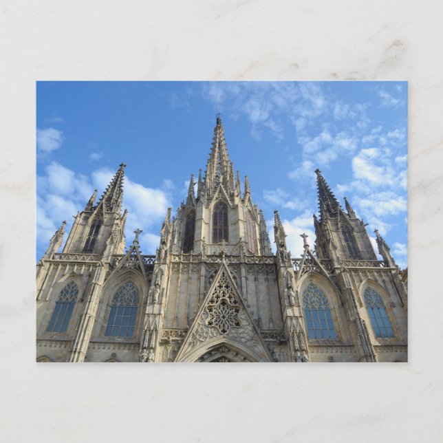 Postkort för katedral i Barcelona Vykort (Framsida)