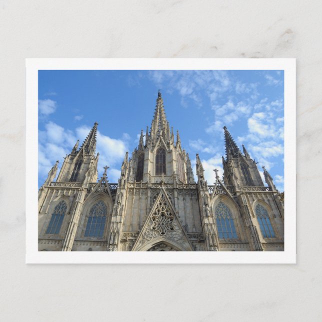 Postkort för katedral i Barcelona Vykort (Framsida)
