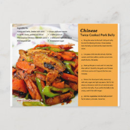 Postkort för kinesisk dubbelkokt Gris Belly Recipe Vykort