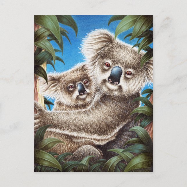 Postkort för Koala och Baby Vykort (Framsida)