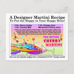 Postkort för körry Martini Recipe saknas Vykort