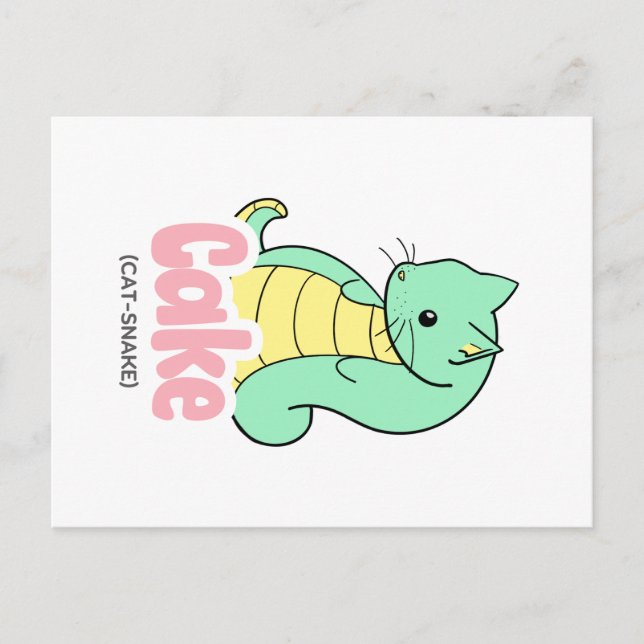 Postkort för kummel (Cat +Snake) Vykort (Framsida)