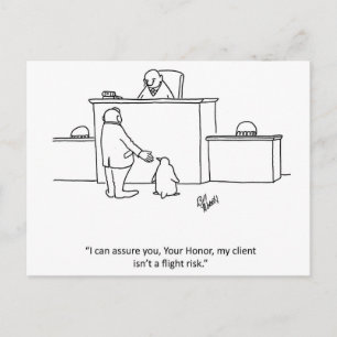Postkort för Lawyer Humor "Flight Risk" Vykort
