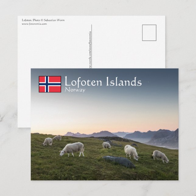 Postkort för Lofoten Islands Norge Vykort (Fram/baksida)