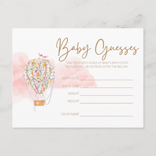 Postkort för luftballongens babyvisningsprogram vykort (Framsida)