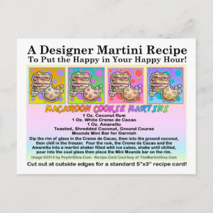 Postkort för Macaroon Cookie Martini Recept Card Vykort