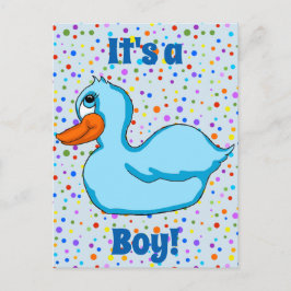 Postkort för meddelande om blå Anka Baby Vykort