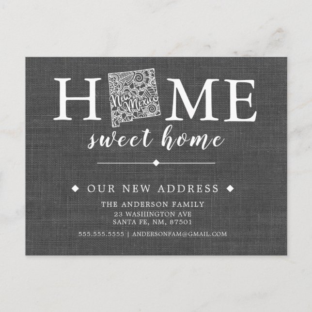 Postkort för meddelande om Flytta i new mexico (Framsida)