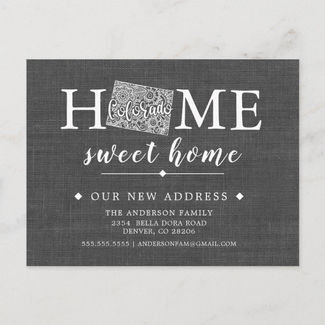 Postkort för meddelande om Flytta i tillståndet i  (Framsida)