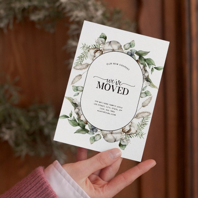 Postkort för meddelande om vi har flyttat Farmhous (Celebrate the new beginning with this festive 'We've Moved" postcard!
)