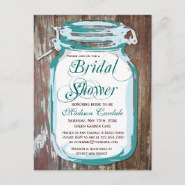 Postkort för Möhippan Rustic Land Mason Burk Inbjudan Vykort