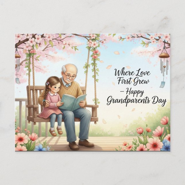 Postkort för morföräldrars lycklig vykort (Framsida)