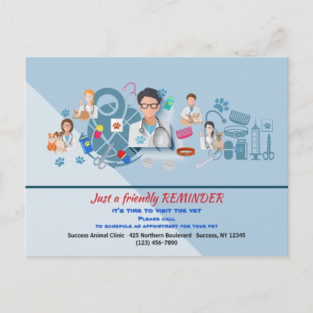 Postkort för Möte veterinärpåminnelse Vykort (Framsida)