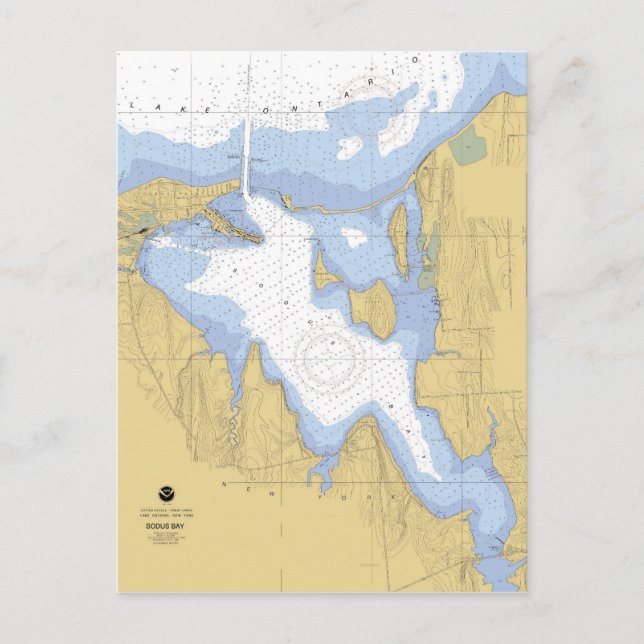 Postkort för NY Nautical Harbour Chart Vykort (Framsida)