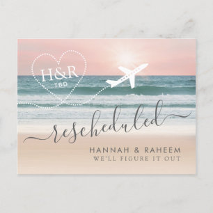Postkort för omschemalagt Beach-meddelande Meddelande Vykort
