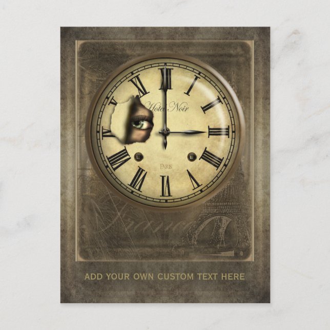 Postkort för övervakning av Paris Clock-Personlig Vykort (Framsida)