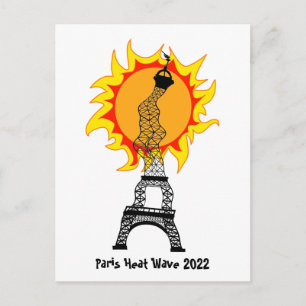 Postkort för Paris Heat Wave 2022 Vykort