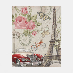 Postkort för Paris vintage. Fleecefilt