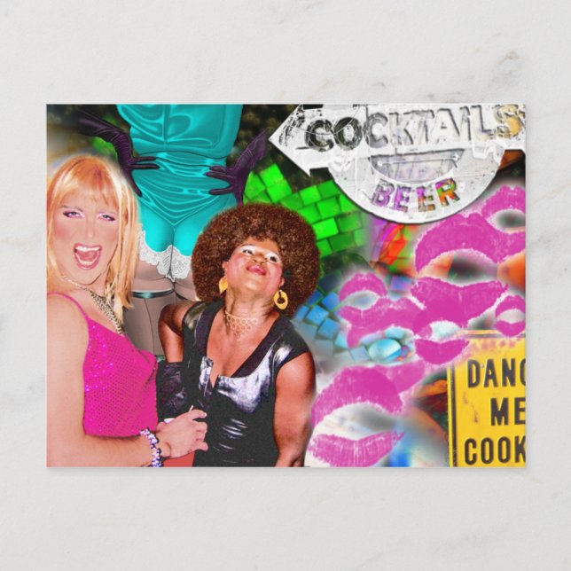 Postkort för party Collage Inbjudan Vykort (Framsida)