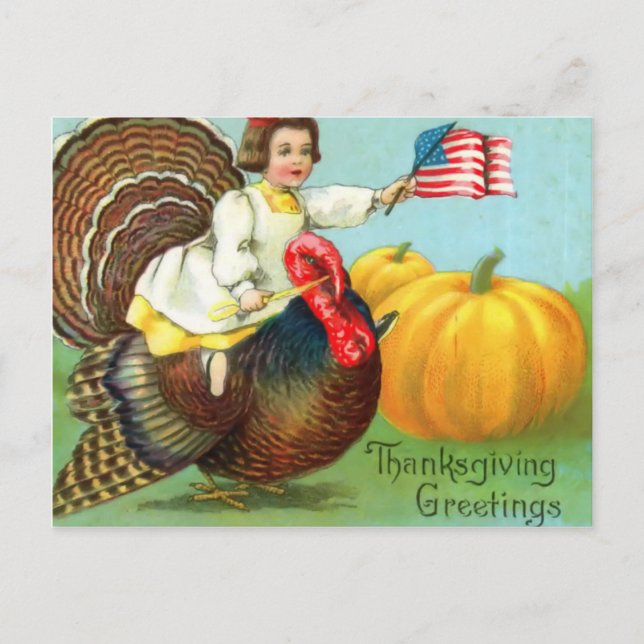 Postkort för patriotisk Thanksgiving Helg Vykort (Framsida)