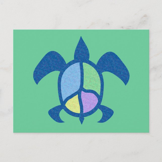 Postkort för Peace Sea Turtle Vykort (Framsida)