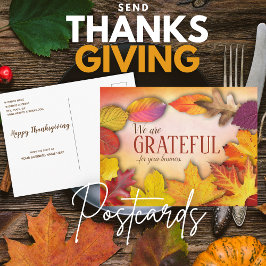 Postkort för personlig Business Thanksgiving Vykort