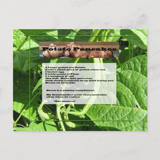 Postkort för potatispancakes vykort (Framsida)