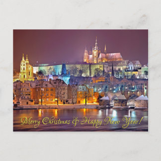 Postkort för Prag Castle God jul Vykort