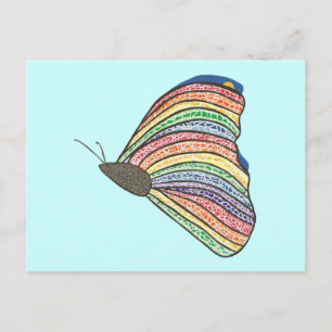 Postkort för Rainbow Mosaic Butterfly Vykort