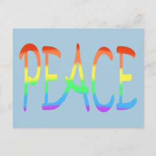 Postkort för Rainbow Rand Peace Ord Färg Vykort