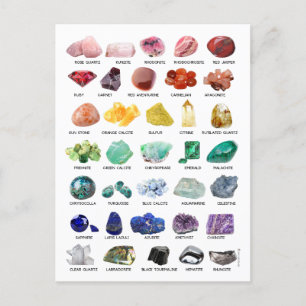 Postkort för Rainbow Sten Crystal Collection Gemst Vykort