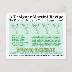 Postkort för reciteringskopia av Martini-recept Vykort