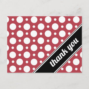 Postkort för Red & White Polka Dot-Tack Vykort