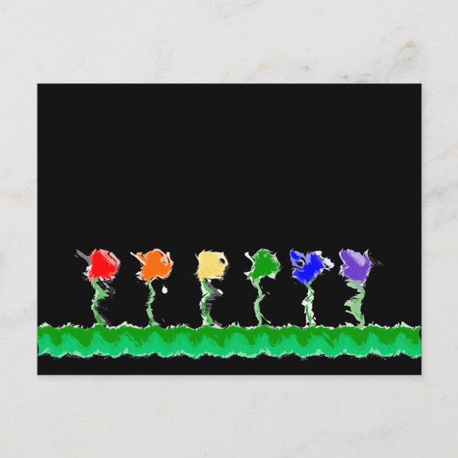 Postkort för regnbåge Blomsterträdgård Vykort (Framsida)