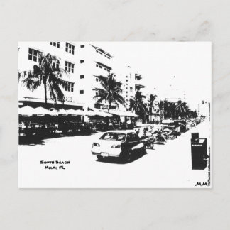 Postkort för remsan på sydstranden, miami vykort