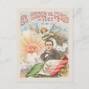 Postkort för replikVintage, Cinco de mayo 1862 Vykort