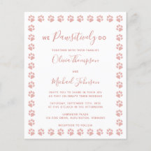 Postkort för ro Guld Tass avtryck i Bröllop