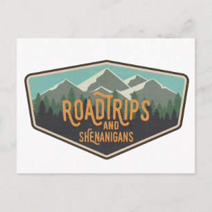 Postkort för Roadtrips & Shenanigans Utomhuskorrig Vykort
